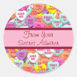 Autocollants personnalisables de coeurs de sucreri