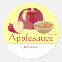 Autocollants personnalisables de compote de pommes