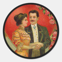 Autocollants romantiques vintages de Valentine de 