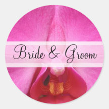 Autocollants roses élégants de mariage d'orchidée