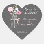 Autocollants roses et gris de faveur de mariage de