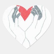 Autocollants rouges de coeur