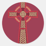 Autocollants rouges de croix celtique