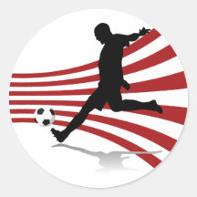 Autocollants rouges et blancs de footballeur