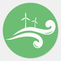Autocollants verts alternatifs d'énergie éolienne 