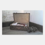 Autocollants vintages de masque de valise/gaz