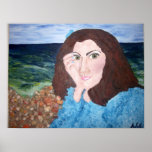 "Autoportrait à la plage de Faux " Affiche