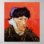 Autoportrait de Van Gogh avec l'affiche bandée d'o