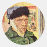 Autoportrait de Vincent van Gogh Autocollant Rond