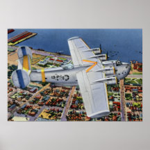 Avion de San Diego la Californie au-dessus de vill Posters