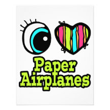 Avions de papier d'oeil d'amour lumineux du coeur  faire-part personnalisé