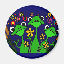 AY- conception drôle d'art populaire de grenouille Aimants