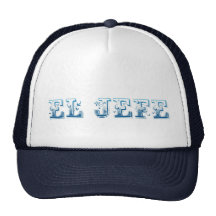 Azul de bleu de Floreado de logo d'EL Jefe Casquettes De Camionneur