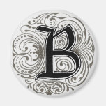 ` B de monogramme' dans le gris - aimant