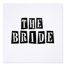 B&W Retro Zegel - de Bruid Custom Uitnodging