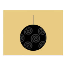 Babiole noire et grise de Noël sur l'or Carte Postale