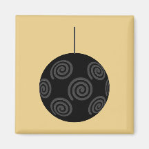 Babiole noire et grise de Noël sur l'or Magnets