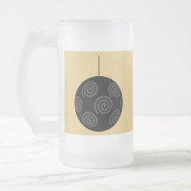 Babiole noire et grise de Noël sur l'or Mugs
