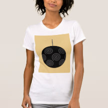 Babiole noire et grise de Noël sur l'or T-shirt