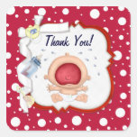Baby die Grappig Neutraal Baby shower schreeuwen Vierkant Sticker