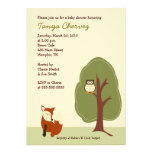 Baby shower 5x7 de forêt de région boisée de Fox e Invitation