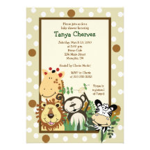 Baby shower 5x7 de safari de jungle d'ÉQUIPAGE de  Invitations Personnalisées