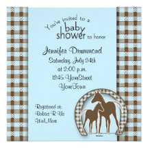 Baby shower avec le modèle d'invitation de chevaux