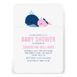 Baby shower de baleine de maman et de bébé {rose} faire-part personnalisables