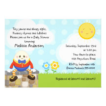 Baby shower de comptine de Humpty Dumpty Cartons D'invitation