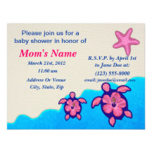 Baby shower de Honu de fille Invitations Personnalisées