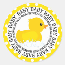 Baby shower jaune de Duckie autocollants