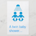 Baby shower jumeau prospectus customisé