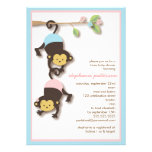 Baby shower moderne de fille et de garçon de jumea carton d'invitation