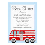 Baby shower moderne de garçon de camion de pompier invitations personnalisées