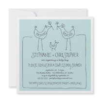 Baby shower moderne de garçon de couples de famill