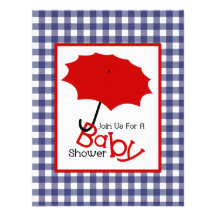 Baby shower neutre patriotique - blanc et bleu rou carton d'invitation
