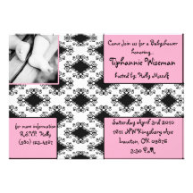 baby shower, rose, chic, invitation, fantaisie, ba