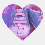 Baby shower rose de chaussures de bébé d'autocolla