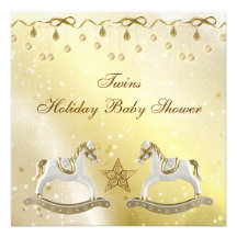 Baby shower van Kerstmis van de Hobbelpaarden van  Gepersonaliseerde Uitnodigingen