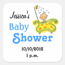Baby shower voor babyjongen vierkant sticker
