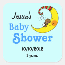 Baby shower voor babyjongen vierkant stickers