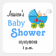 Baby shower voor babyjongen vierkante sticker