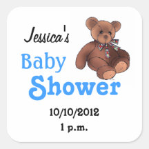 Baby shower voor babyjongen vierkante sticker