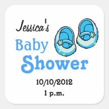 Baby shower voor babyjongen vierkante stickers