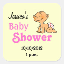 Baby shower voor babymeisje stickers