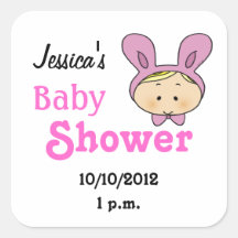 Baby shower voor babymeisje stickers