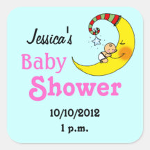 Baby shower voor babymeisje vierkante stickers