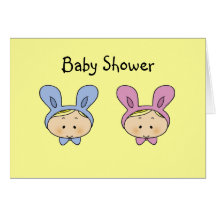 Baby shower voor jongen en meisjestweelingen kaarten