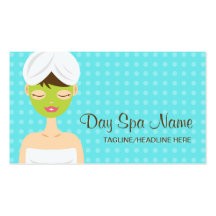 Baigner la femme avec le spa vert de jour de masqu carte de visite