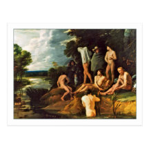 Baigner la scène par Michael Sweerts Cartes Postales